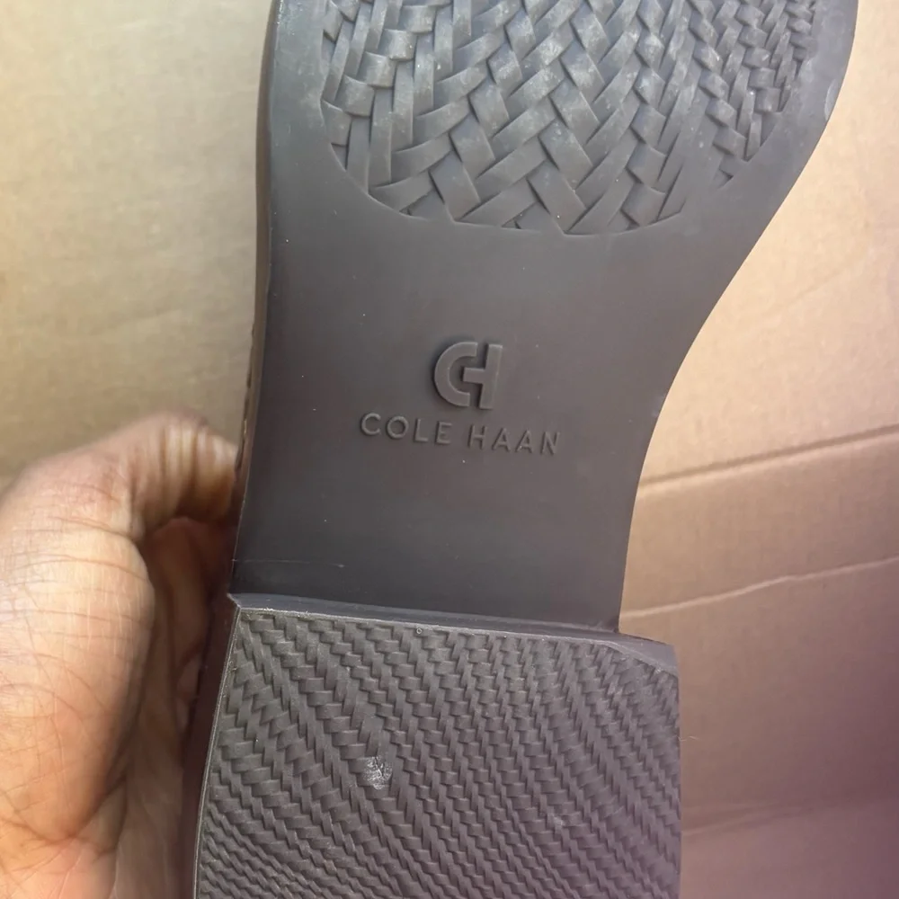 Cole Haan Crocodile Pattern Loafers with Gold Detail - Picture 5 of 8